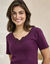T-shirt chaleur manches courtes col en dentelle - lot de 2 (prune)