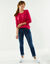 Effen trui met ronde hals, zachte touch (fuchsiaroze)