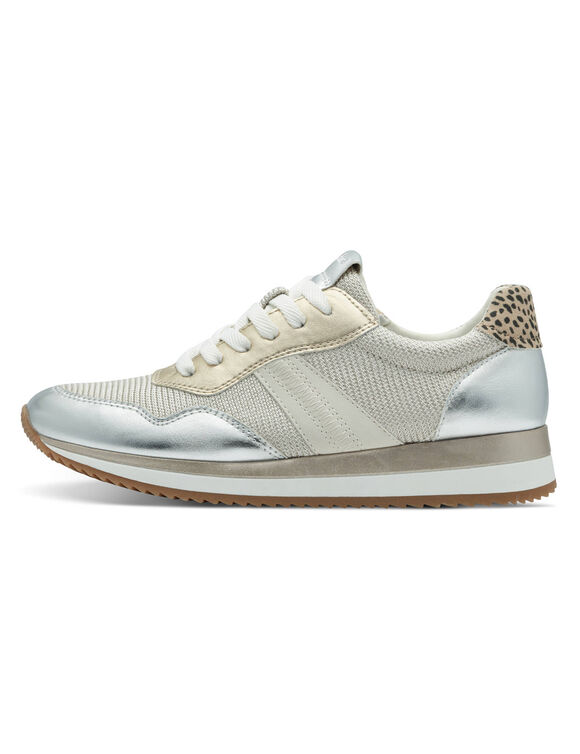 Baskets lacées et zippées (beige)