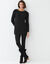 Pull tunique boutonn&eacute;, toucher doux (noir)