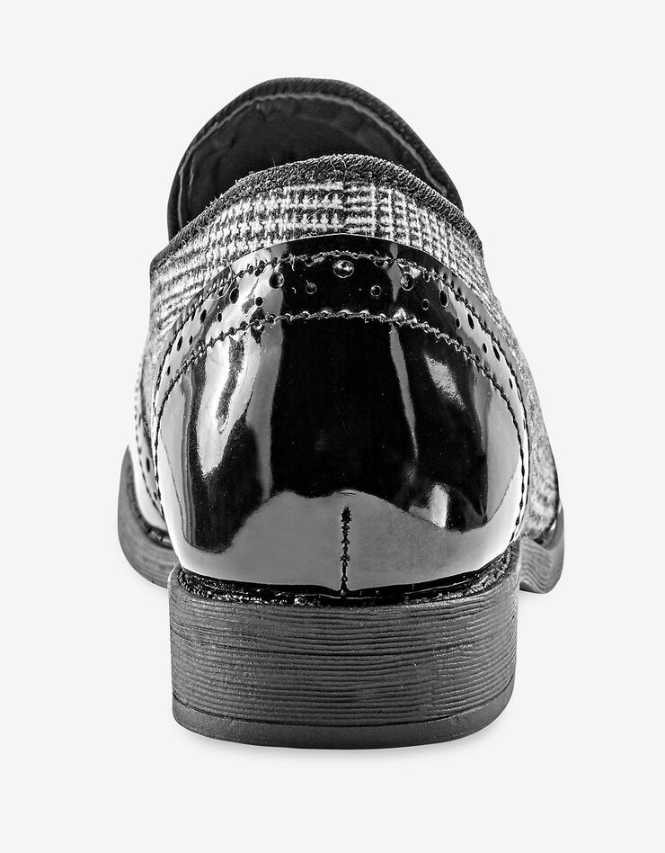 Mocassins pompons bi-matière - prince de Galles/verni noir, noir Mocassins pompons bi-matière - prince de Galles/verni noir, noir, hi-res image number 4