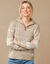 Pull jacquard, col camionneur zippé (noisette / écru)