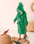 Peignoir de bain enfant &agrave; capuche dinosaure microfibre, &agrave; personnaliser (vert)
