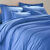 Effen katoenen beddengoed (oceaanblauw)