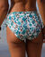 Hoge taille zwembroek met Tanza-bedrukking (ecru / smaragd)