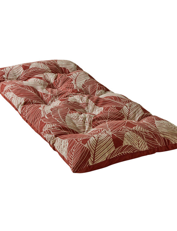 Long coussin déco imprimé feuillage (terracotta)