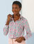 Bloes met stippenprint, katoenvoile (wit / roze)