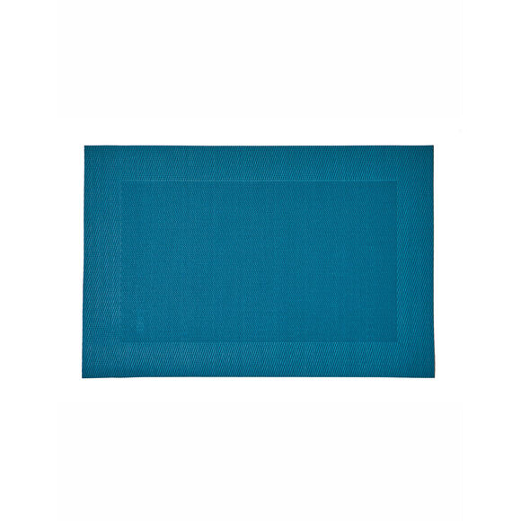 Lot de 4 sets de table - vinyle tress&eacute; (bleu canard)