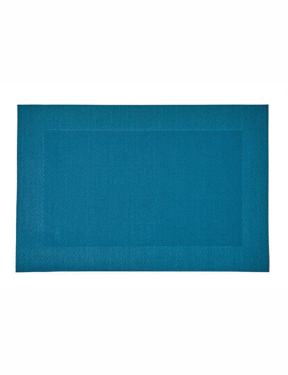 Set van 4 placemats - gevlochten vinyl (eendenblauw)