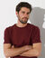 T-shirt met ronde hals en korte mouwen - set van 3 (bordeaux + marine + blauw)