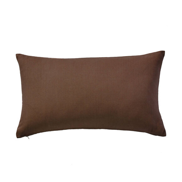 Effen kussenhoes van bachette - set van 2 (chocolade)