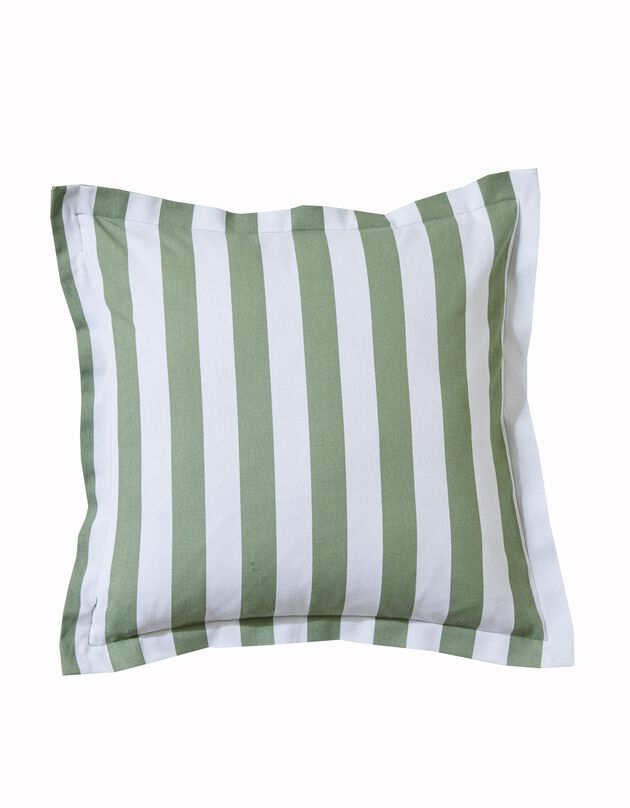 Housse de coussin rayée, collection Ninole - lot de 2 (kaki / blanc)