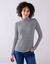 Sous-pull col montant imprimé pied-de-poule, stretch (noir / blanc)