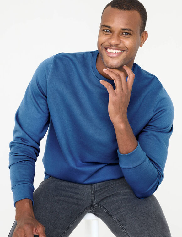 Sweat molleton col rond (bleu)