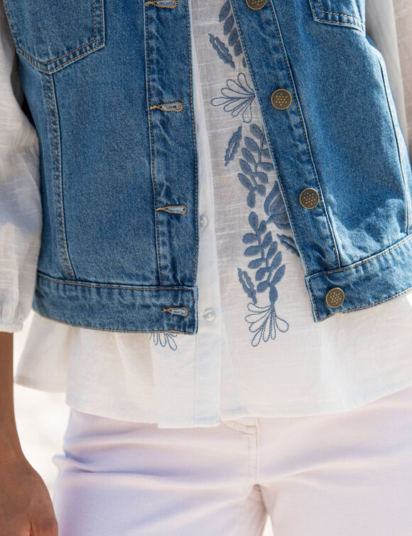 Veste en jean, sans manches (bleached)