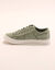 Sneakers met veters, verwassen canvas met sierstiksel (amandel groen)