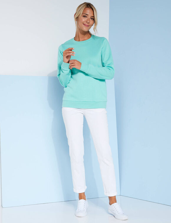 Sweat molleton uni (vert d'eau)