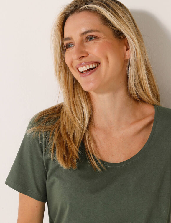 Effen T-shirt in biokatoen met ronde hals, eco-verantwoord (bronskleur)