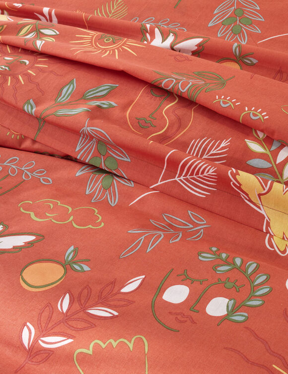 Linge de lit Mad&egrave;re imprim&eacute; proven&ccedil;al - en coton  (potiron)