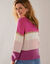 Gestreepte trui met ronde hals, mohairtouch (roze / ecru) Gestreepte trui met ronde hals, mohairtouch (roze / ecru)