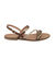 Platte sandalen in leer, Batresse (bruin)
