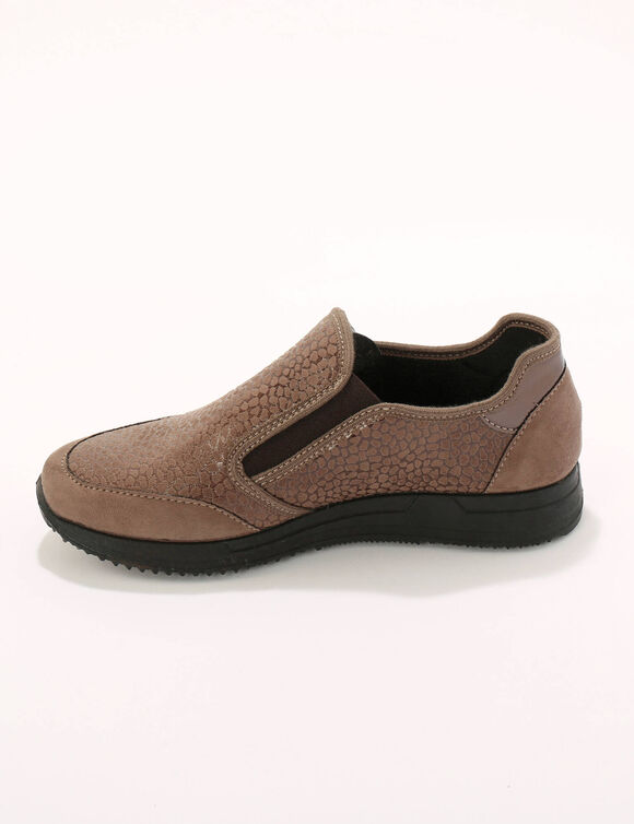 Sneakers met ritssluiting, speciaal voor gevoelige voeten, van rekbare stof (taupe)