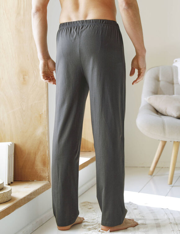 Pantalon pyjama coton uni (antraciet)