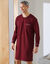 Chemise de nuit coton passepoils contrast&eacute;s (bordeaux)