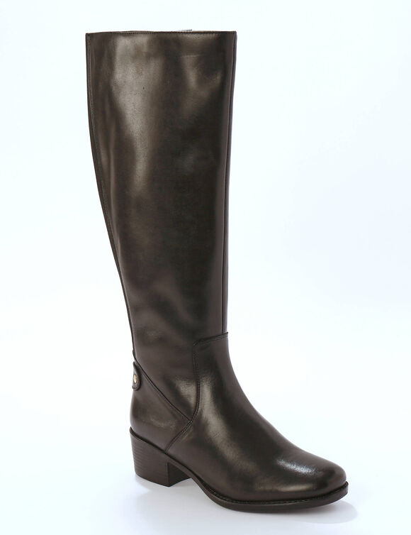 Boots in splitleer met perforaties - bordeaux (zwart)