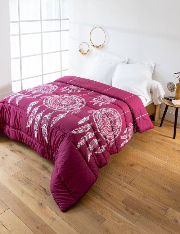 Katoen dekbed met Tea-bedrukking, 400 g/m&sup2; (pruim)