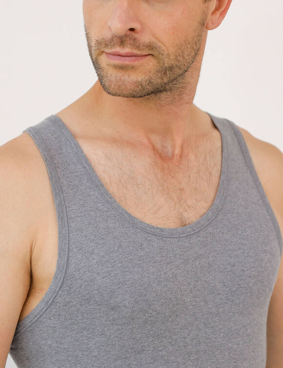 Singlet - herenondergoed, set van 2 (chiné grijs)