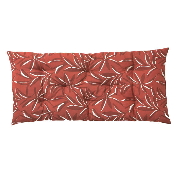 Lang vloerkussen met bladerenprint (terracotta)