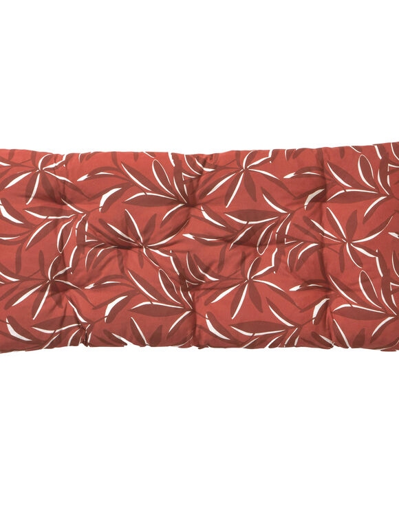 Lang vloerkussen met bladerenprint (terracotta)