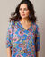 Hoesjurk met bloemenprint (blauw)