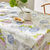 Nappe toile cirée imprimé hortensias (blanc / bleu)