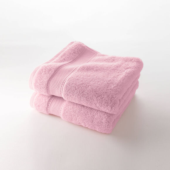 Collection serviettes de bain unies - confort luxe 540g/m&sup2; (rose poudr&eacute;)