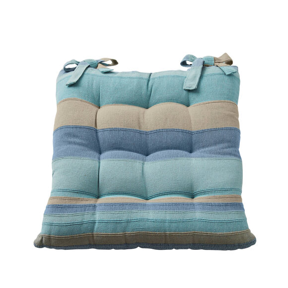 Gestreept stoelkussentje - set van 2 (celadon)