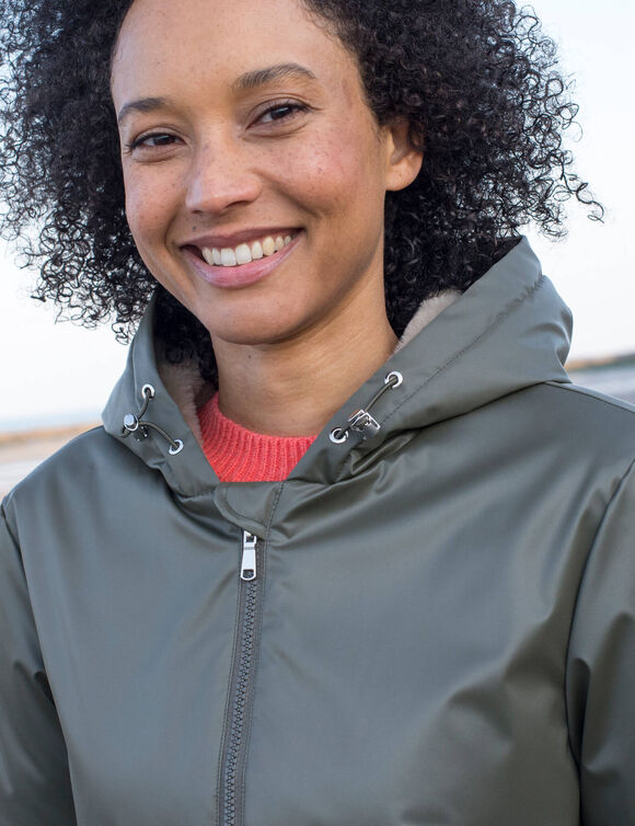 Parka imperm&eacute;able fourr&eacute;e, mi-longue (bronze)