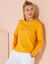 Effen T-shirt met lange mouwen (honing)