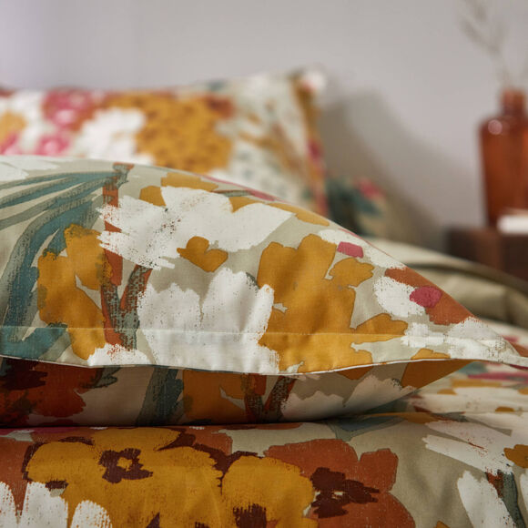 Linge de lit Capucine imprim&eacute; - coton 57 fils/cm&sup2; (gr&egrave;ge)