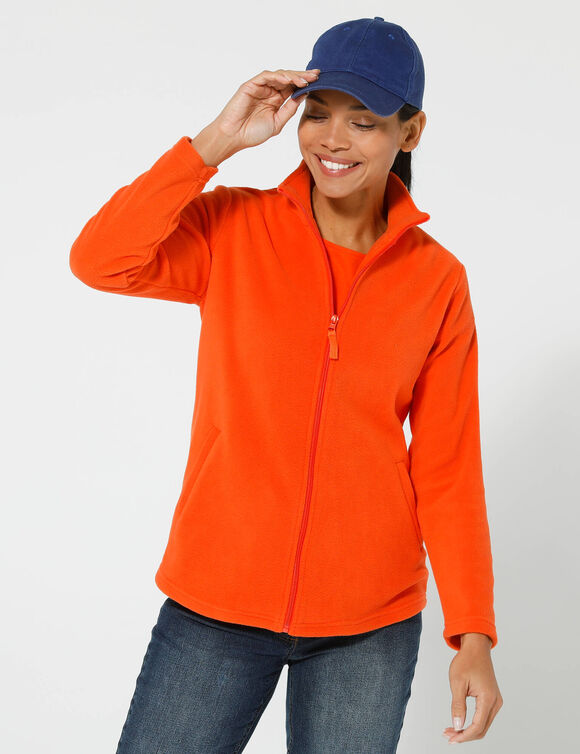 Veste polaire zippée manches longues (orange)