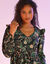 Bedrukte jurk met baan onder de cups, gerecycleerd polyester(1) (zwart / groen)