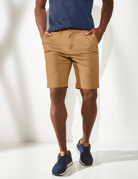 Bermuda chino ceinture arrondie sous le ventre (caramel)