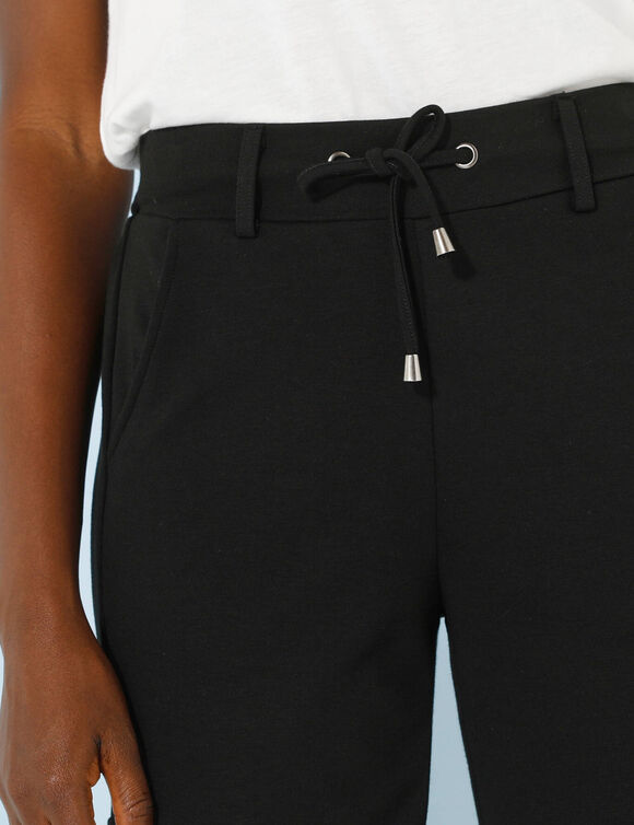 Pantalon cargo, maille milano (noir)