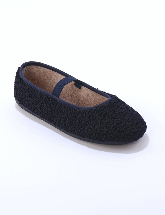 Ballerines en sherpa (bleu)