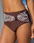 Effen bikinislip met hoge taille - gedrapeerd effect (chocolade)