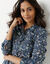 Blouse met gebloemde bloemprint, van katoen (marine / groen)