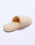 Platte, open muiltjes met geborduurde margriet (beige)
