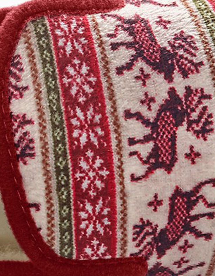 Gesloten pantoffels met winterse print en nepbontvoering, bordeaux Gesloten pantoffels met winterse print en nepbontvoering, bordeaux, hi-res image number 4