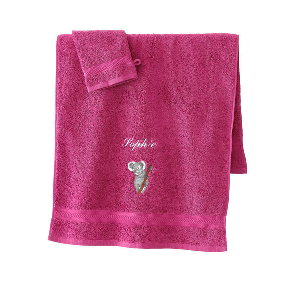 Éponge brodée koala personnalisé - 420 g/m² (bruyère)